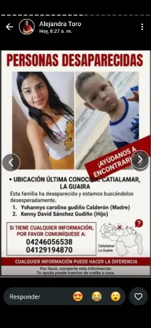 hannys carolina gudiño Calderón (Madre) Kenny David Sánchez Gudiño (Hijo