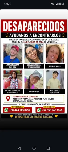 Oriana Sivira y familia