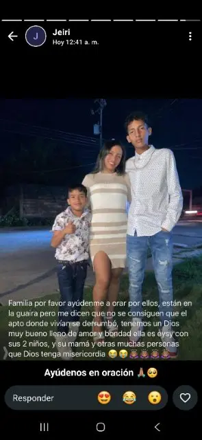 Eisi escalona Samuel florian y jorge florian y su mamá
