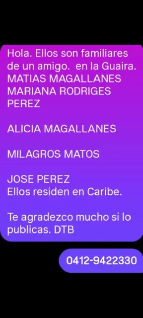 Alicia Magallanes, milagros Matos, Mariana Rodríguez, José Perez