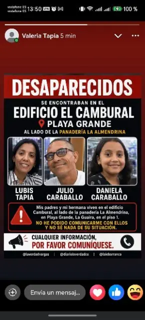 Julio caraballo su esposa y su hija