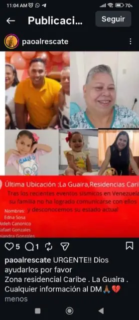 Haydée canónico, Edna Sosa, Rafael González, Alejandra González, Antonella González