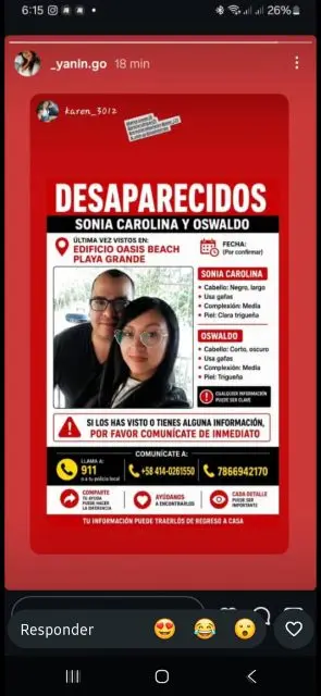 Oswaldo santodomingo y carolina