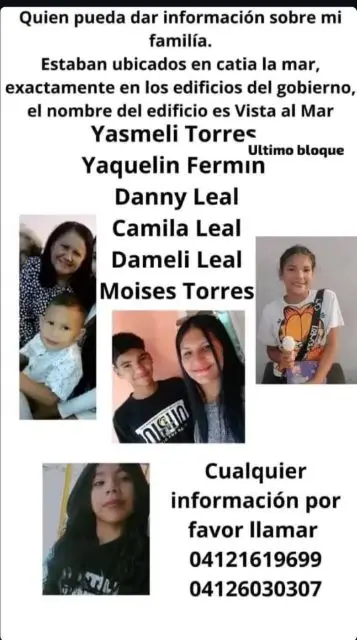 Yasmeli Torres, Yaquelin Fermín, Danny Leal, Camila Leal, Dameli Leal, Moisés Torres
