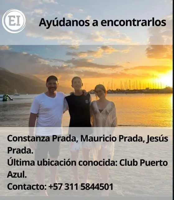 Constanza Prada, Mauricio Prada y Jesús Prada