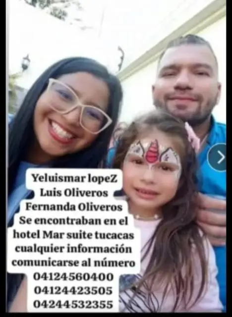 Yuleismar Lopez luis oliveros e hija Fernánda