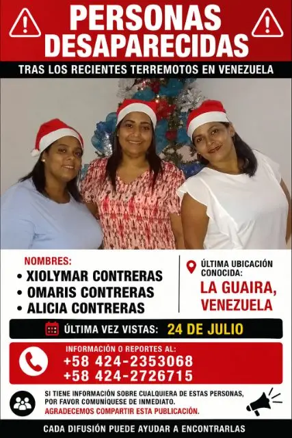 Xiolymar Contreras, Omaris Contreras y Alicia Contreras