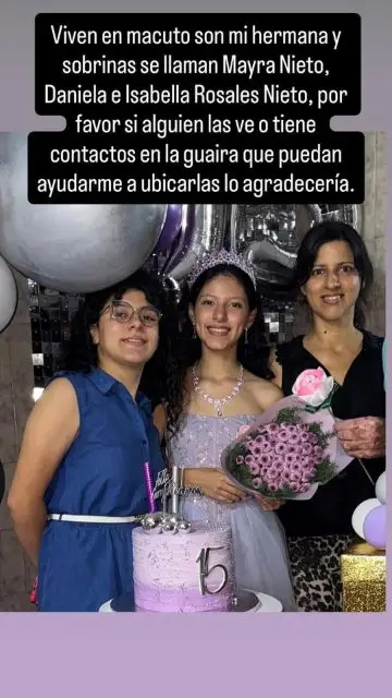 Maya Nieto y sus hijas Daniela e Isabella Rosales nieto