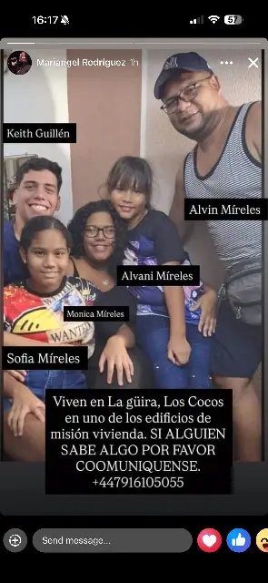 Mónica Mireles, alvani Mireles, Keith Guillén, Sofía Mireles y Alvin mireles