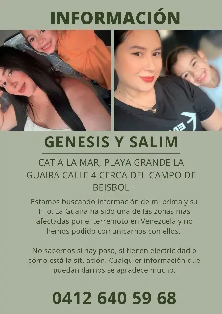 Genesis Ríos y su hijo Salim