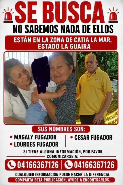 Cesar, Magaly y Lourdes fugador