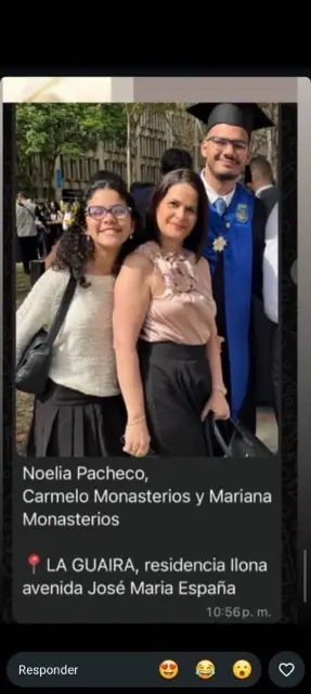 Nohelia Pacheco, Mariana y Carmelo Monasterios Pacheco