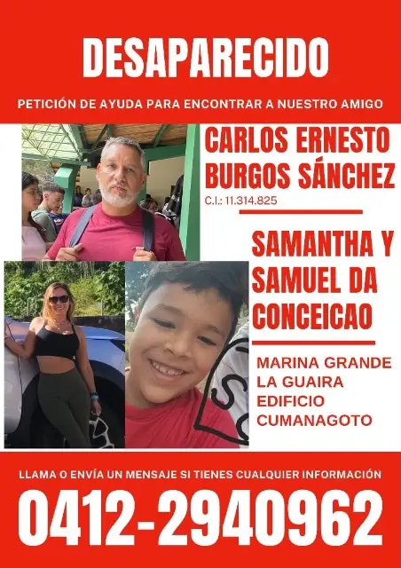 Carlos Ernesto Burgos Sánchez, Samantha y Samuel da Concenciao