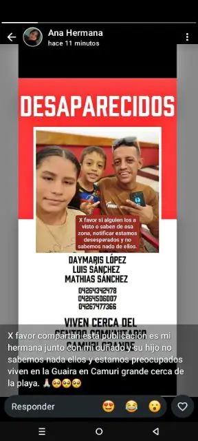 Daymaris López Luis Sánchez y Mathias Sánchez