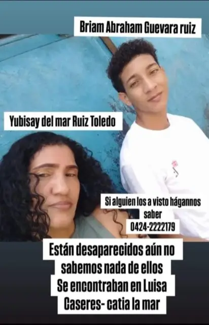 Yusbisay del mar Ruiz toleró y Brian guevara