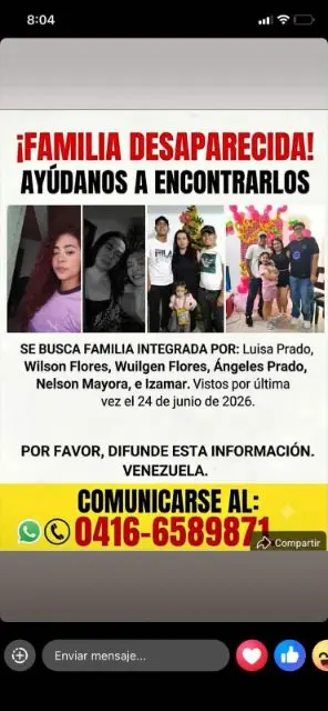 Luisa Prado Wilson Flores wuilgen Flores Ángeles Prado Nelson mayora e Isñzamar