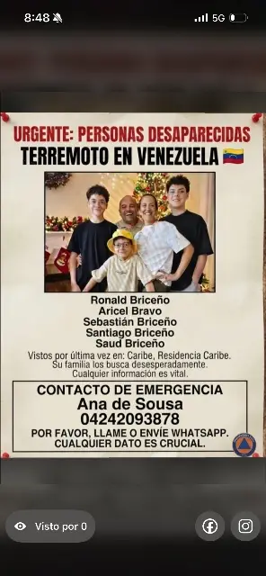 Ronald Briceño y familia