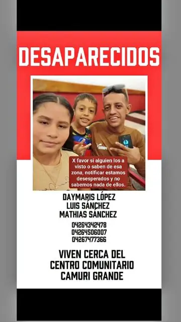 Daymaris López, Luis Sanchez y Mathias Sánchez