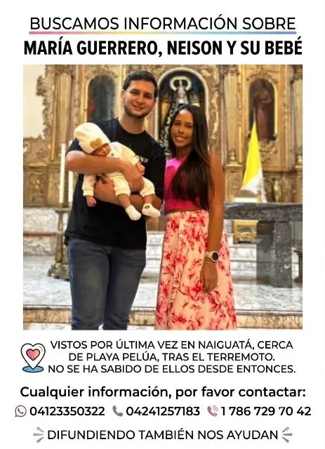 María guerrero y Nelson y su bebé