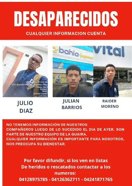 Julio Díaz, Raider Moreno y Julián Barrios