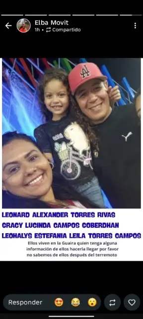 Leonard torres, gracy campos y leohalis torres