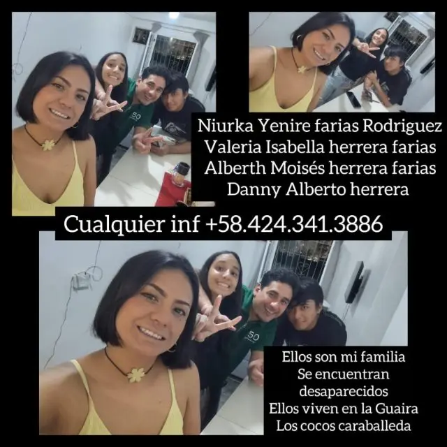 Yenireth farias y su familia