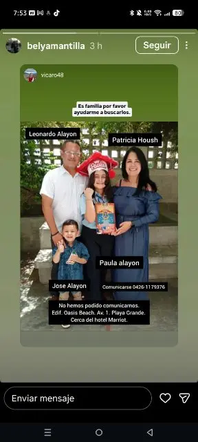 Leonardo Alayón y familia