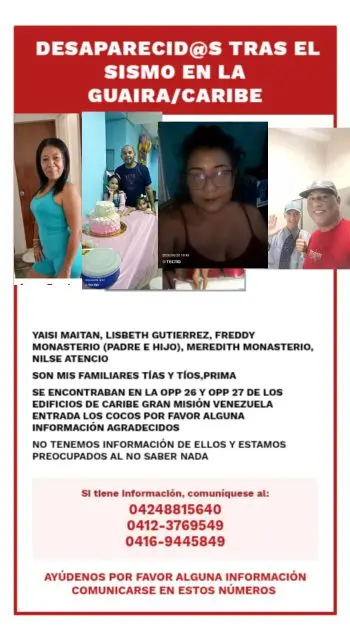 Yaisi Maitan freddy monasterio padre e hijo meredith monasterio lisbet Gutierrez y Nilse atencio