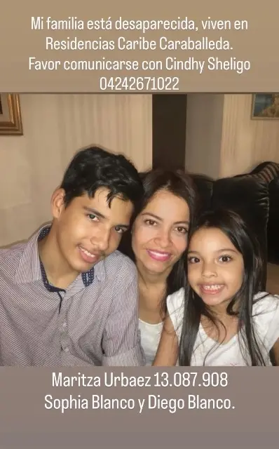Maritza Urbaez, Diego blanco, Sophia Urbaez