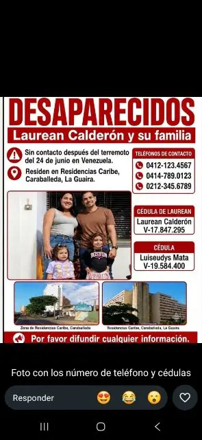 Laurean Calderón y su familia