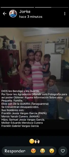 Franklin Alfonso y su familia