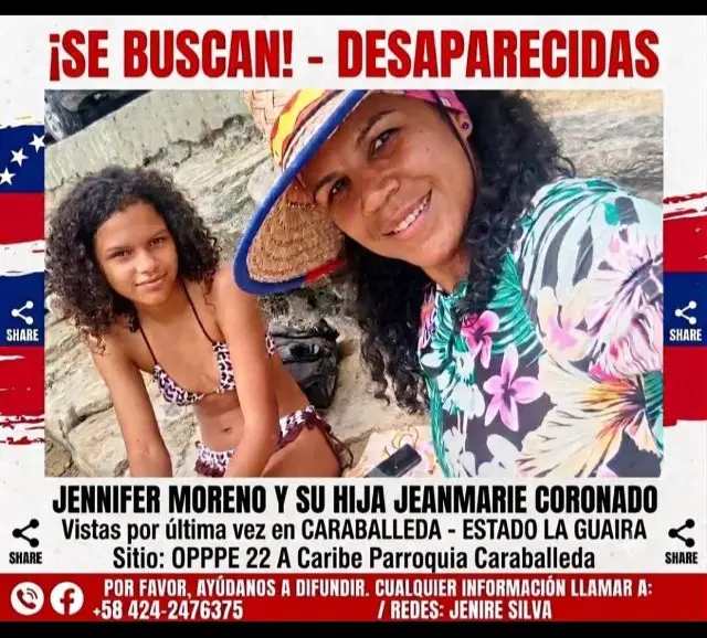 Jennifer Moreno e hija Jean maría coronado