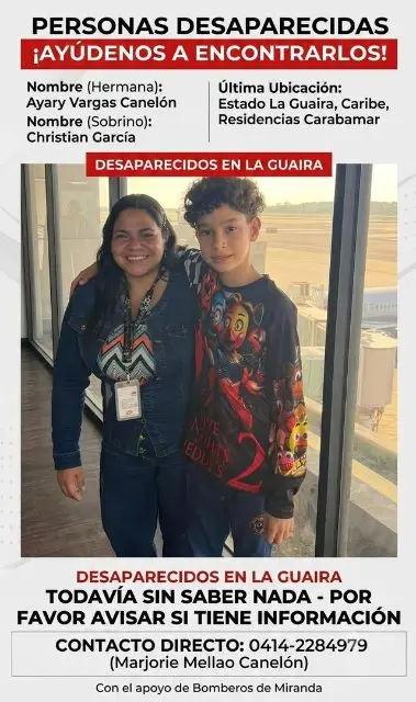 Ayary Vargas Canelon y su hijo Chrystian García