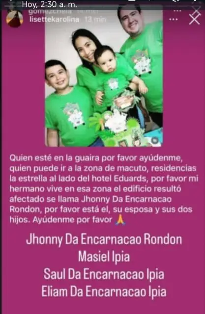 Jhonny Da Encarnacao y familia