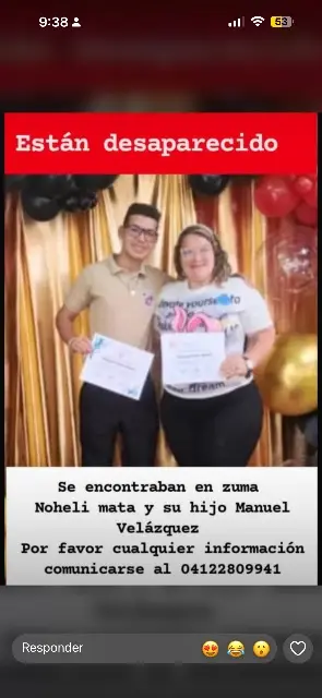 Nohelis Mata y su hijo Manuel