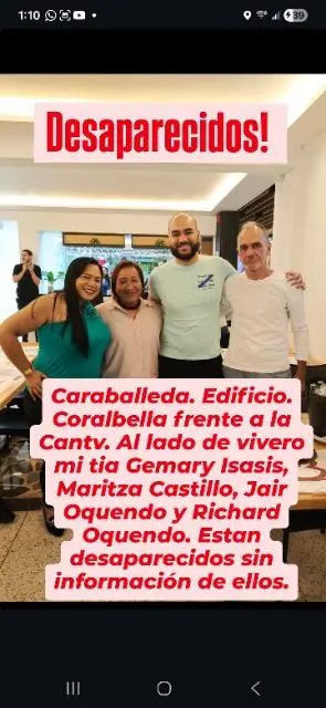 Gemary Isasis, Jair Oquendo, Maritza Castillo y Richard Oquendo