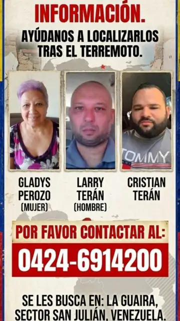 Gladys Teran, Larry y Cristian Teran