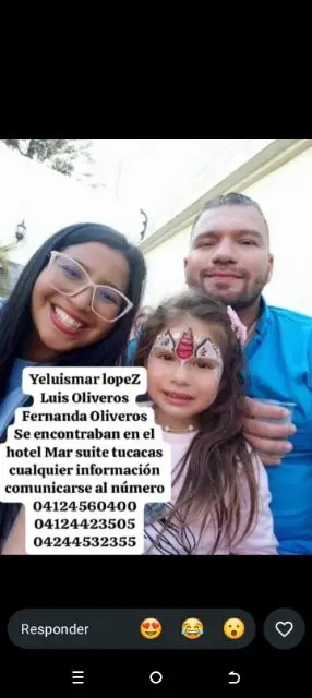 Yeluismar López, Luis Oliveros, Fernanda Oliveros