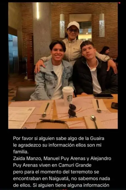 Zaida mando e hijos Manuel y alejando puy arena