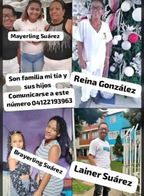 Reina González, Mayerling Suárez, Brayerling Suárez, Leiner Suárez