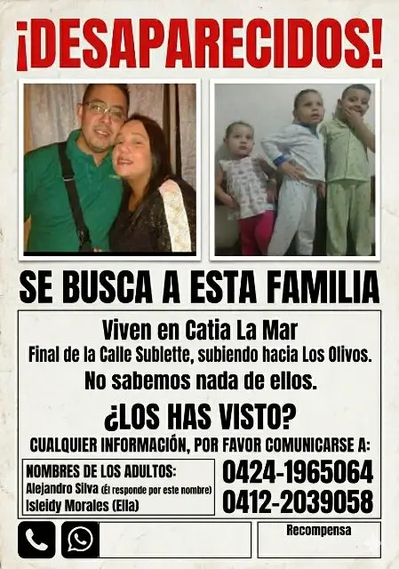 Alejandro silva isleidy morales y sus tres hijos