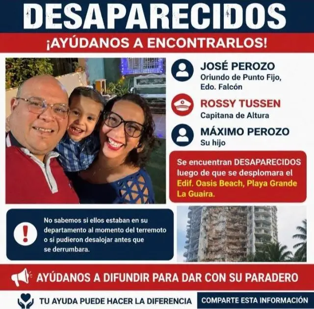 José perozo, su hijo máximo y su esposa Rossy