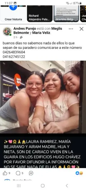 Laura Josefina Ramirez Gomez, Maria Carmen Bejarano Ramirez, Airam Pineda Bejarano