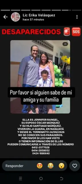 Jenifer Rangel y familia