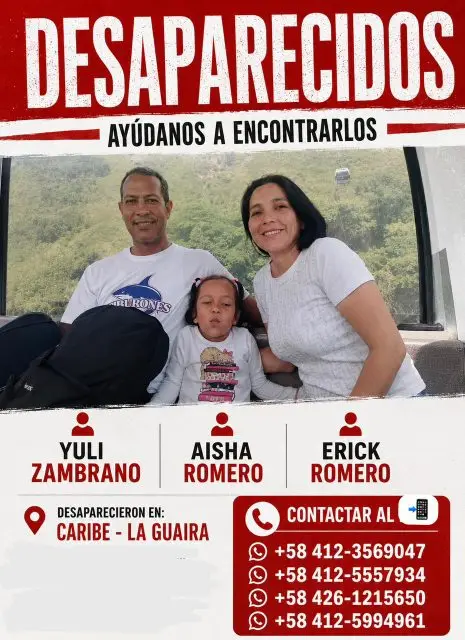 Yuly Zambrano, Aisha Romero y Erick Romero