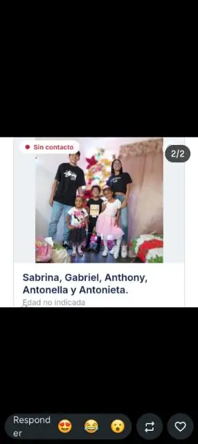 Sabrina, Gabriel, Anthony, Antonella y Antonieta