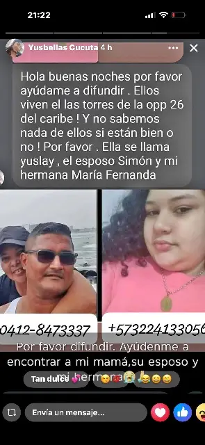 Yuslay, María y Simón freites