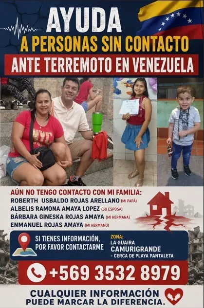 Roberth Usbaldo Rojas Arellano, Albelis Ramona Amaya López, Barbara gineska Rojas Amaya, Emmanuel Rojas Amaya