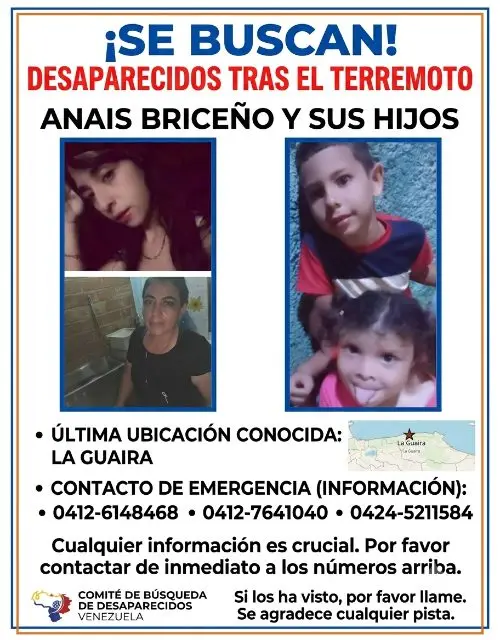 Anais Briceño y sus hijos