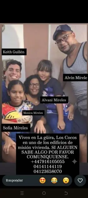 Keith Guillén, Sofia Míreles, Monica Míreles, Alvani Míreles, Alvin Mireles